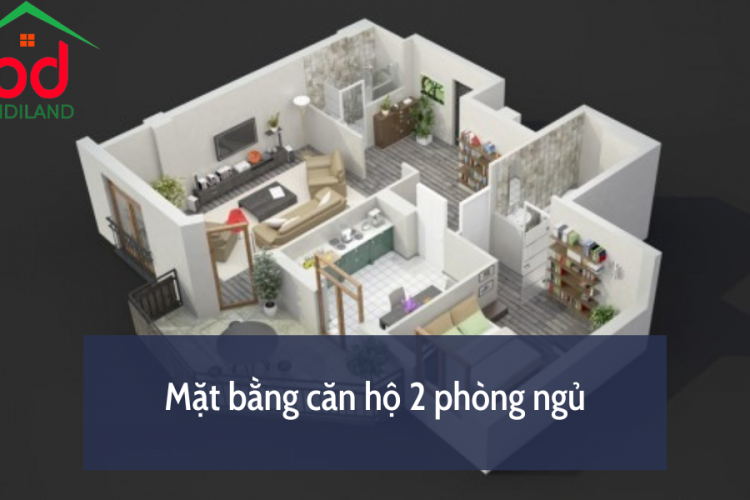 Mặt bằng căn hộ 2 phòng ngủ